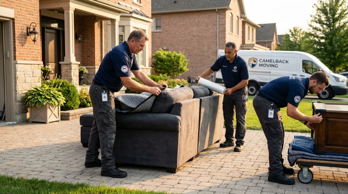 Large estate moving crew wrapping furniture in Walkersville, MD